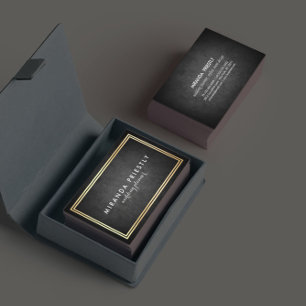 Cartão De Visita Preto chique moderno e criativo Luxe da folha