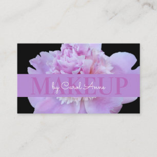 Cartão De Visita Preto Clássico de Flor Roxo de Ativação