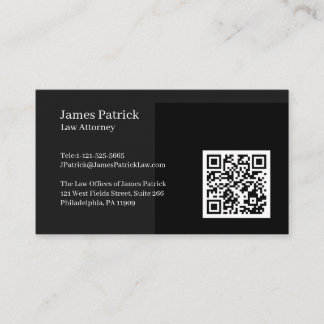 Cartão de Visita Preto Código QR Profissional Mini