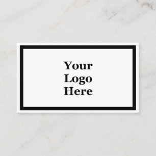 Cartão De Visita Preto comercial e branco seu logotipo aqui Modelo
