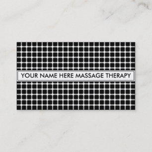 CARTÃO DE VISITA PRETO DA ILUSÃO DA TERAPIA DA MASSAGEM