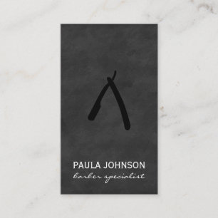 Cartão De Visita Preto da luxúria da lâmina do barbeiro