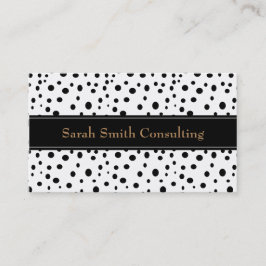 Cartão de visita preto das bolinhas