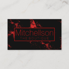 Cartão De Visita Preto de abertura vermelho RF