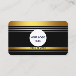 Cartão De Visita Preto de luxo totalmente personalizável e Dourado