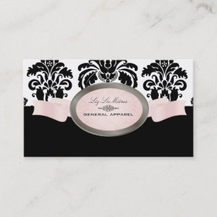 Cartão De Visita Preto de PixDezines, rosa, damasco branco de