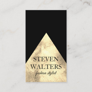 Cartão De Visita Preto Dourado com bloco de cores