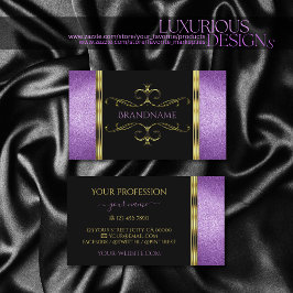 Cartão De Visita Preto Dourado com Ornamentado Ornamental brilhante