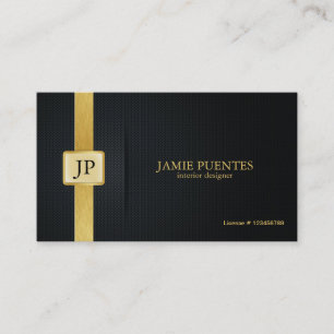 Cartão de visita preto & Dourado elegante do
