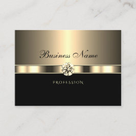 Cartão De Visita Preto Dourado Luxurioso com Retenções Espumantes