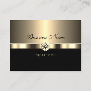 Cartão De Visita Preto Dourado Luxurioso com Retenções Espumantes