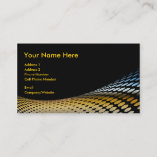 Cartão de visita - Preto - Dourado - Meio-tons Az