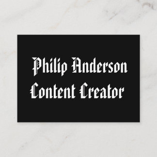 Cartão de visita preto e branco