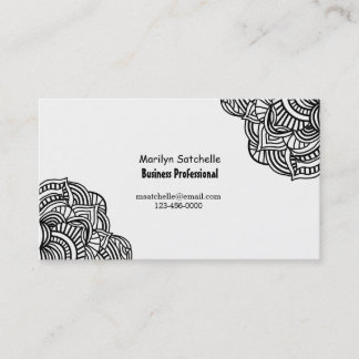 Cartão De Visita Preto e Branco Abstrato Contemporâneo