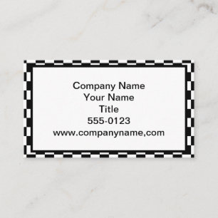 Cartão De Visita Preto e branco Checkered