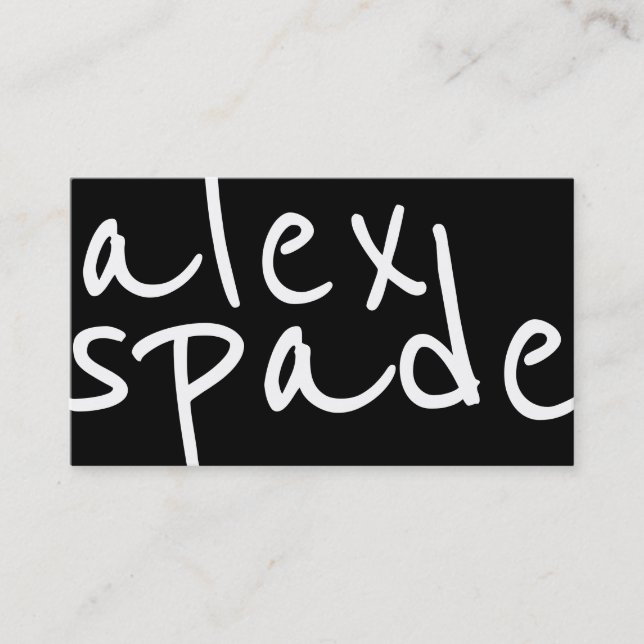 Cartão de visita preto e branco corajoso do design (Frente)