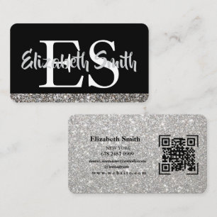 Cartão de visita preto e branco da Garra de Prata