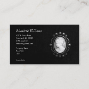 Cartão de visita preto e branco da silhueta do