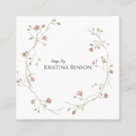 Cartão de visita preto-e-branco de Boho Botânico