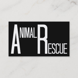 Cartão De Visita Preto e branco de resgate animal