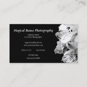 Cartão de visita preto e branco do perfil do lír