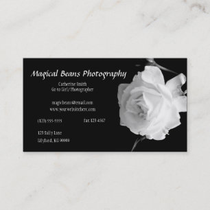 Cartão de visita preto e branco do perfil do rosa