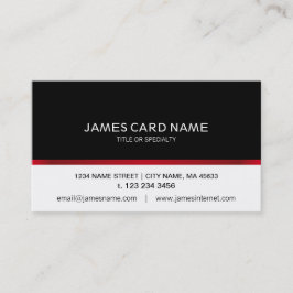 Cartão de visita preto e branco elegante com linha