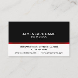 Cartão de visita preto e branco elegante com linha