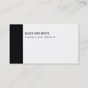 Cartão De Visita preto e branco elegante & minimalista moderno