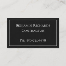 Cartão de visita preto e branco minimalista