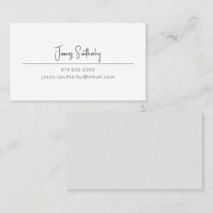 Cartão De Visita Preto e Branco minimalista elegante