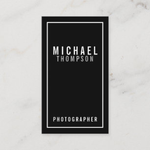 Cartão De Visita Preto e branco minimalista profissional