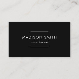 Cartão De Visita Preto e branco mínimos elegantes profissionais