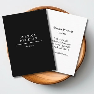 Cartão De Visita Preto e branco mínimos modernos - Negrito limpo