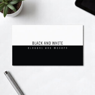 Cartão De Visita preto e branco moderno elegante minimalista