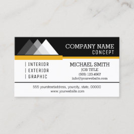 Cartão De Visita Preto e branco moderno profissional