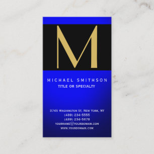 Cartão de visita preto e branco monograma