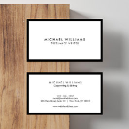 Cartão de visita preto e branco profissional