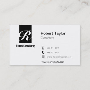 Cartão De Visita Preto e branco profissional minimalista moderno