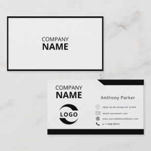 Cartão de visita preto e branco simples