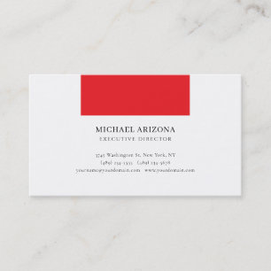 Cartão De Visita Preto e Branco Vermelho Minimalista Simples Modern