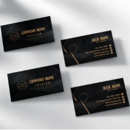 Cartão De Visita Preto E Dourado Elegante