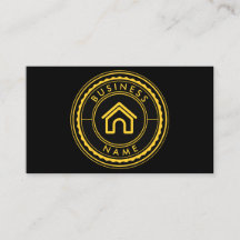 Cartão de Visita Preto e Dourado - Logotipo