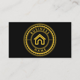 Cartão de Visita Preto e Dourado - Logotipo