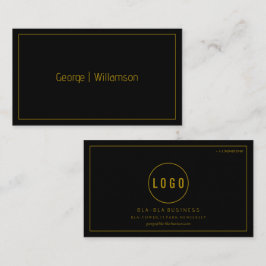 Cartão de Visita Preto e Dourado Minimalista Simpl