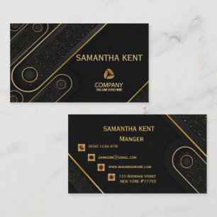 Cartão de visita preto e Dourado profissional