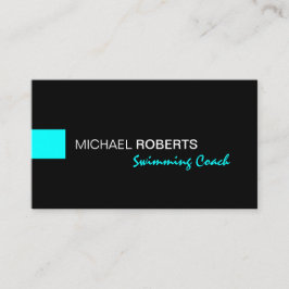 Cartão De Visita Preto e Lifeguard do treinador do instrutor da