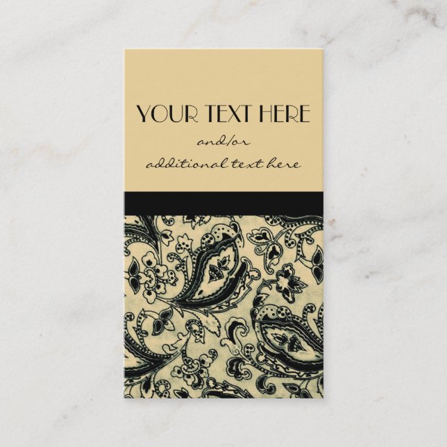 Cartão De Visita Preto e Tan (Frente)