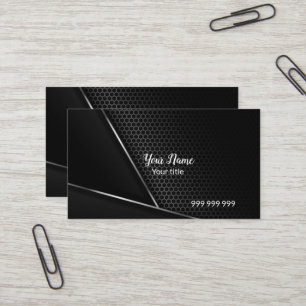 Cartão De Visita Preto elegante de carbono