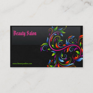 Cartão de visita preto elegante do salão de bele